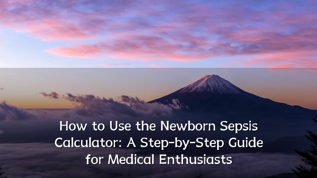 How to Use the Newborn Sepsis Calculator: A Step-by-Step Guide for Medical Enthusiasts