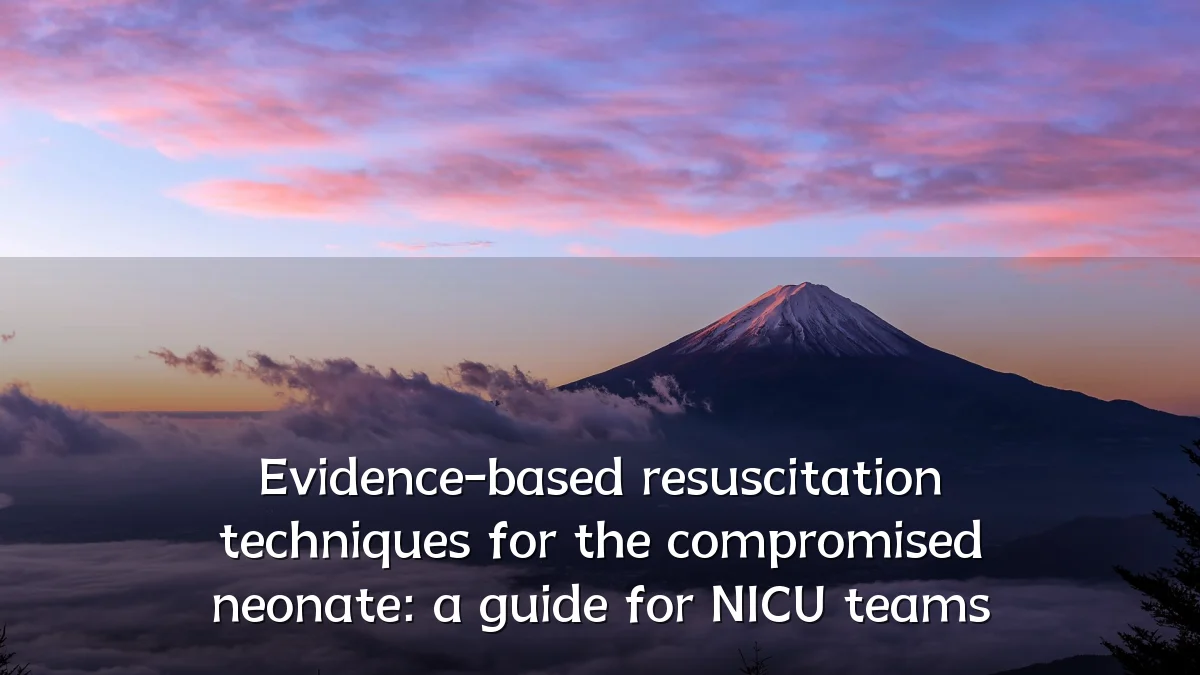 Evidence-based resuscitation techniques for the compromised neonate: a guide for NICU teams