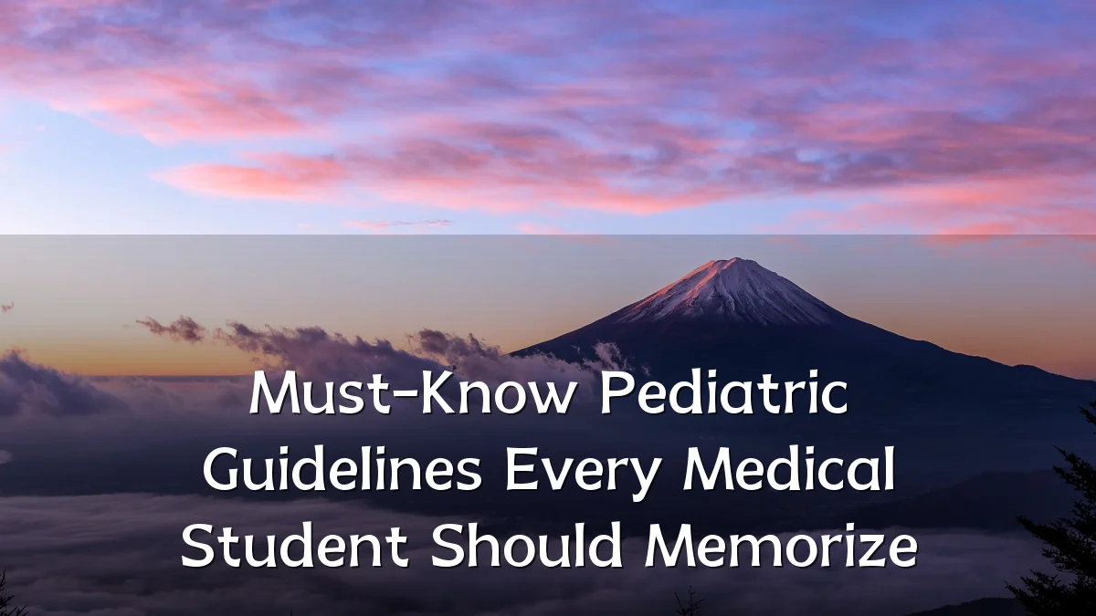 Must-Know Pediatric Guidelines Every Medical Student Should Memorize