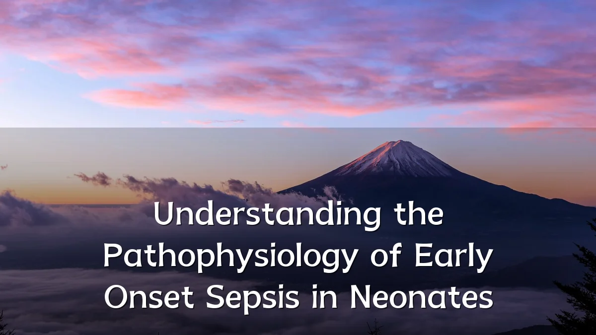 Understanding the Pathophysiology of Early Onset Sepsis in Neonates