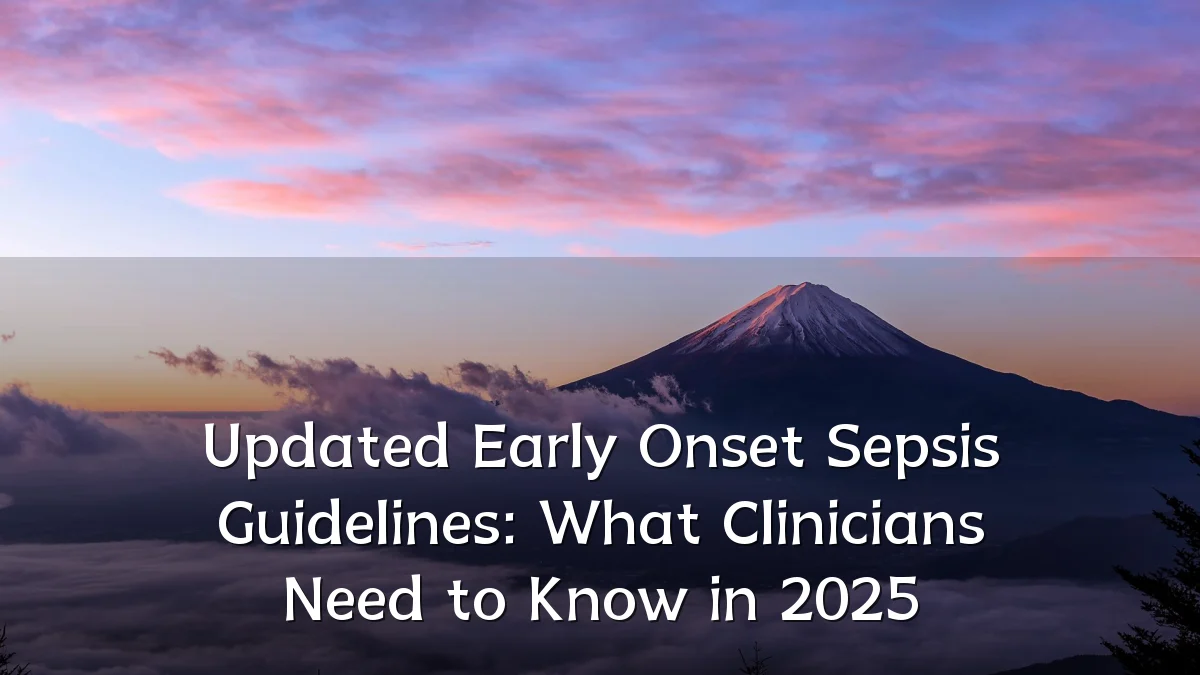 Updated Early Onset Sepsis Guidelines: What Clinicians Need to Know in 2025